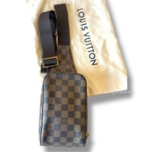 Authentic Louis Vuitton Geronimos Damier Ebene Belt Bag Waist Bag 2007